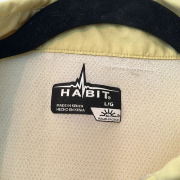 Pale Yellow Men's Habit Outdoor Fishing Performance Shirt Size large - Picture 4 of 8